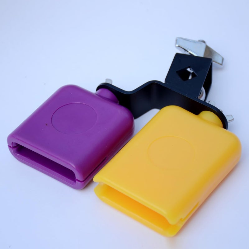 mocrcrel Plastic Musical Jam Block, Latin Percussion Instrument, Yellow-Purple，Hand Percussion (Yellow-Purple) - Image 2